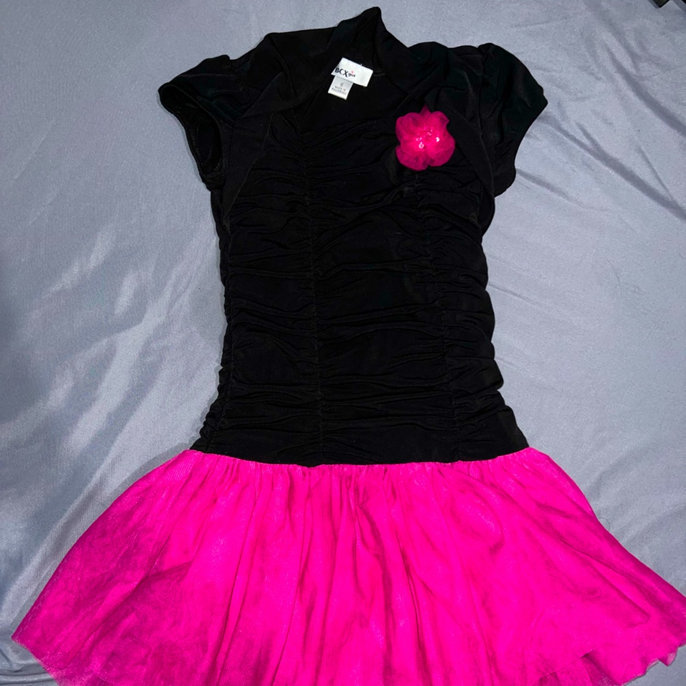 BCX girl Bolero Black and Hot Pink Dress Size 6